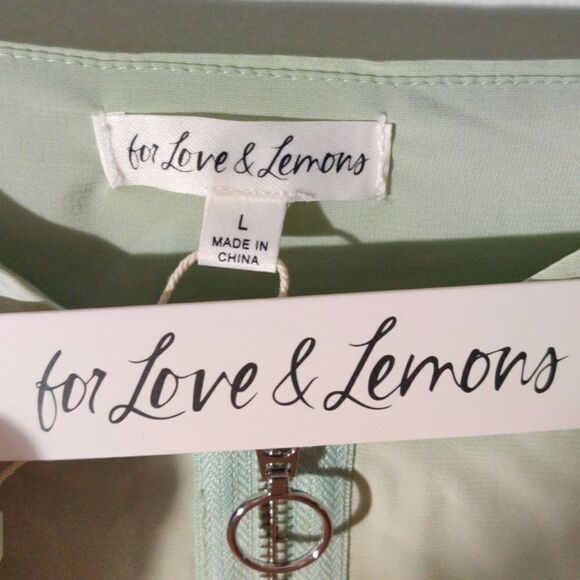 NWT For Love & Lemons L Green Lovebird Lace Midi Dress - Picture 3 of 6